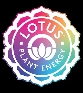 Colorful lotus flower logo with the text 'Lotus Plant Energy'.