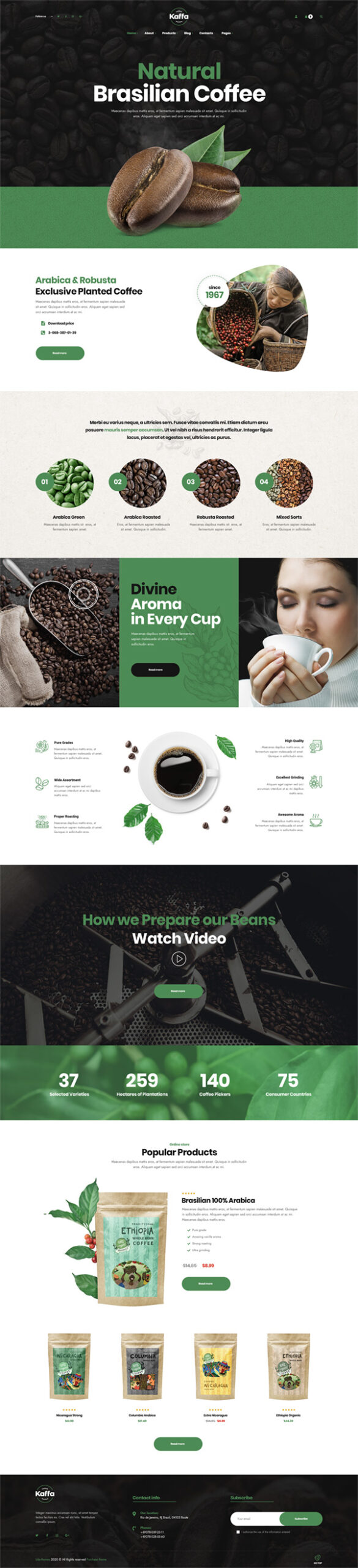 A coffee tutorial webpage showing steps to prepare espresso with images and text.