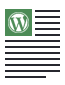 WordPress logo with text lines representing a blog post or article.